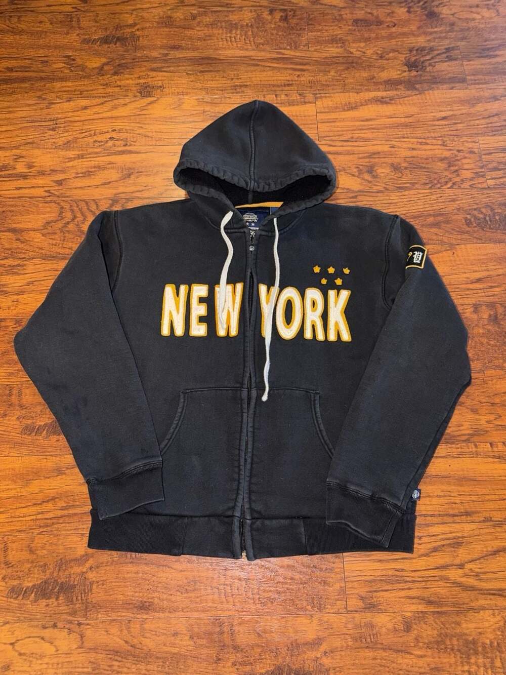 Five Star New York Full Zip Hoodie Black Yellow
